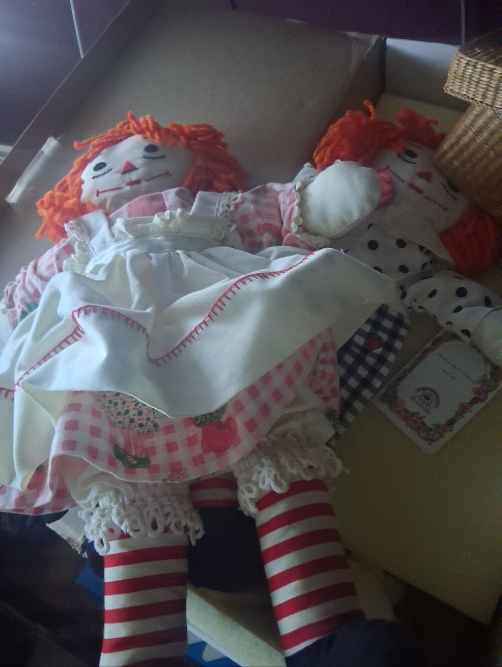 Classic Raggedy Ann & andyStyle Doll - White Dress with Red Hair